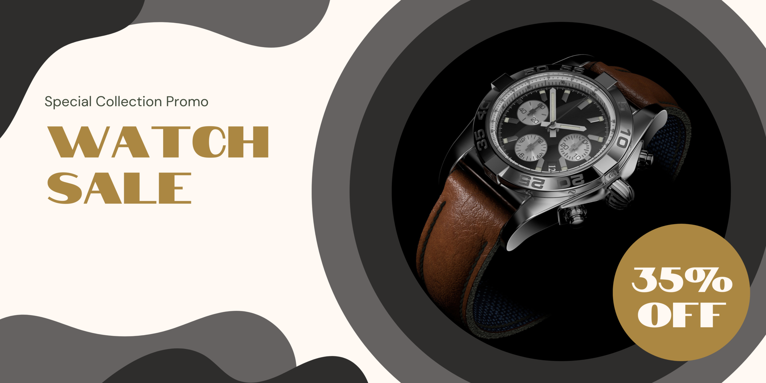 Gray Beige Fluid Watch Sale Medium Banner